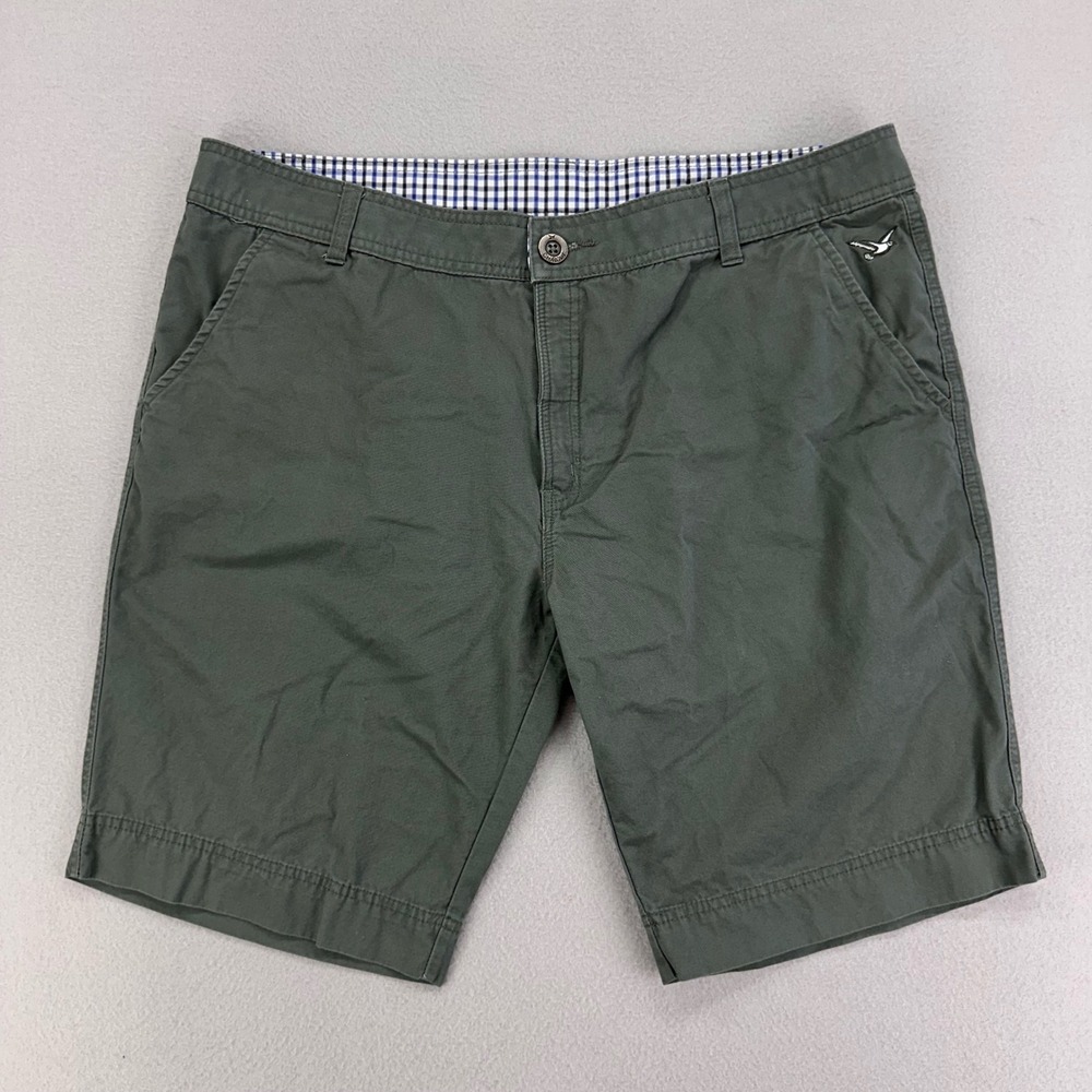 CHAROVA Chino Shorts Mens XL (36x9)‎ Green Slim-Fit Cotton Preppy Golf Casual